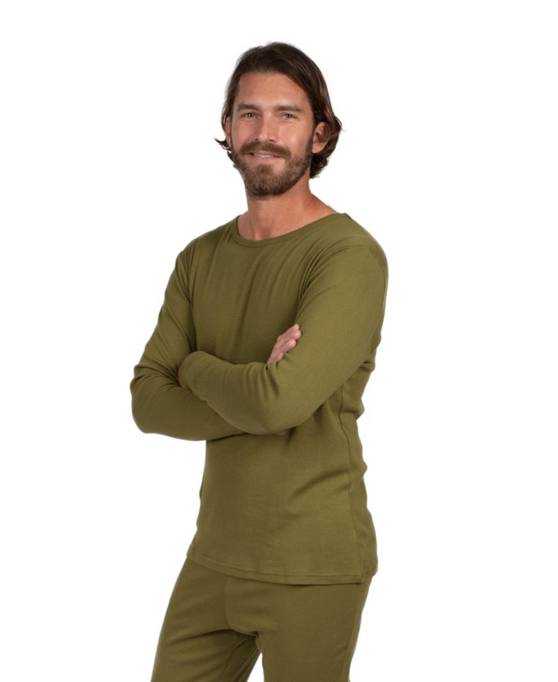 Mens Matching Family Two Piece Cotton Long Sleeve Shirt and Pants Solid Color Pajamas