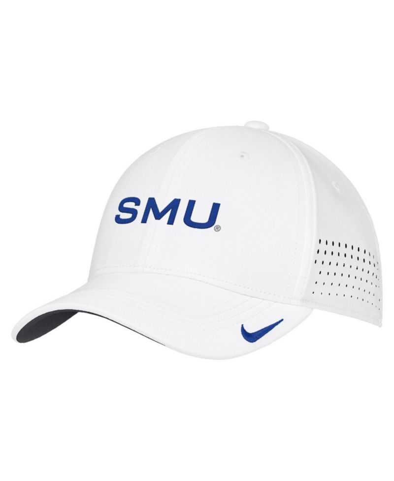 Men's White SMU Mustangs 2026 On-Field AeroBill SwooshFlex Dri-FIT Hat