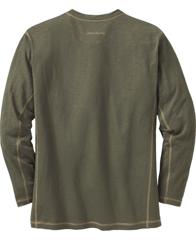 Mens Maverick Slub Henley Long Sleeve Shirt