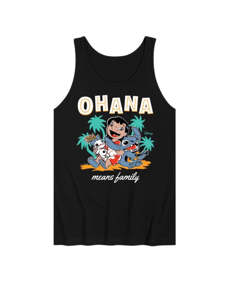 Men's Lilo And Stitch Ohana Means Family Graphic Tank Top