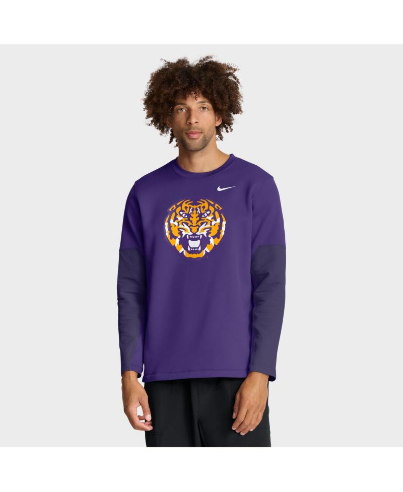 Men's Purple LSU Tigers 2025 Sideline Coach Performance Long Sleeve T-Shirt