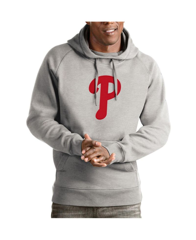 Men's Heathered Gray Philadelphia Phillies Victory Pullover Hoodie