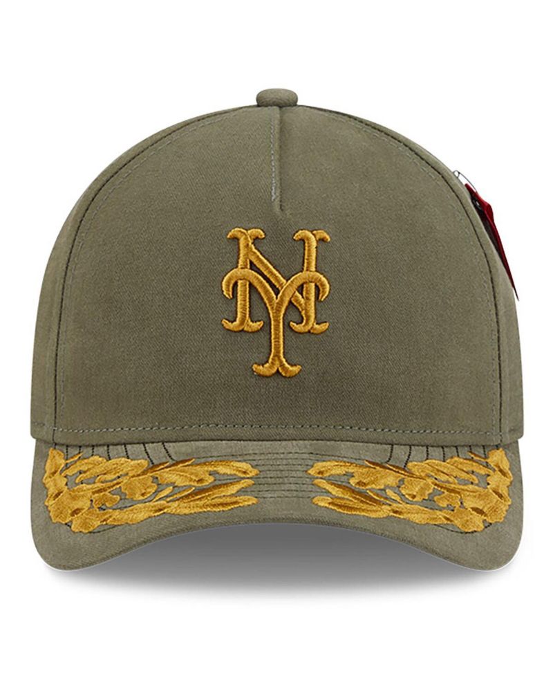 Men's Olive New York Mets A-Frame 9FORTY Adjustable Hat