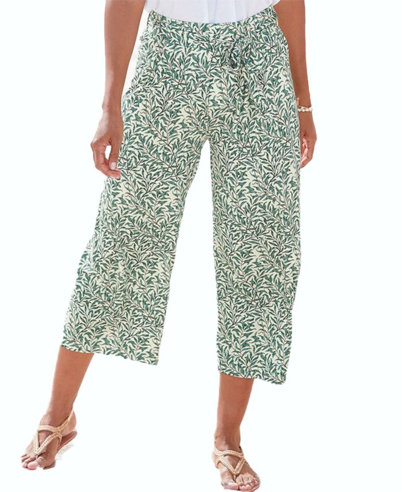 Women's Viscose Printed Culottes High-Waist Pants
