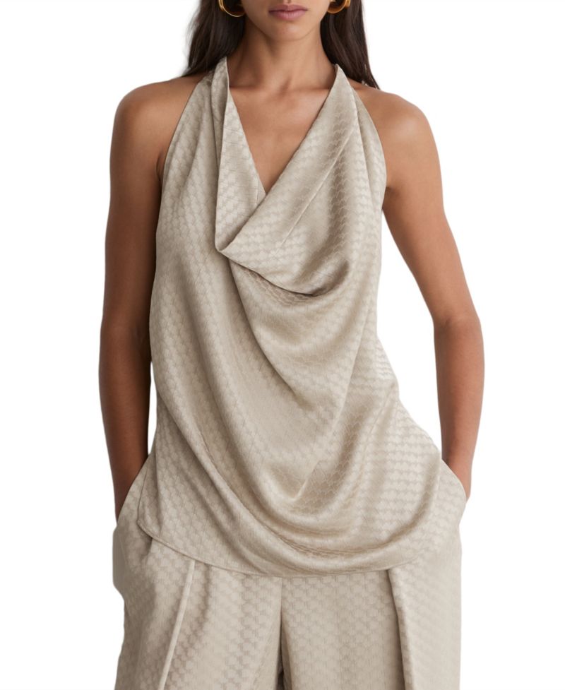 Women's Drape Cowl-Neck Sleeveless Blouse