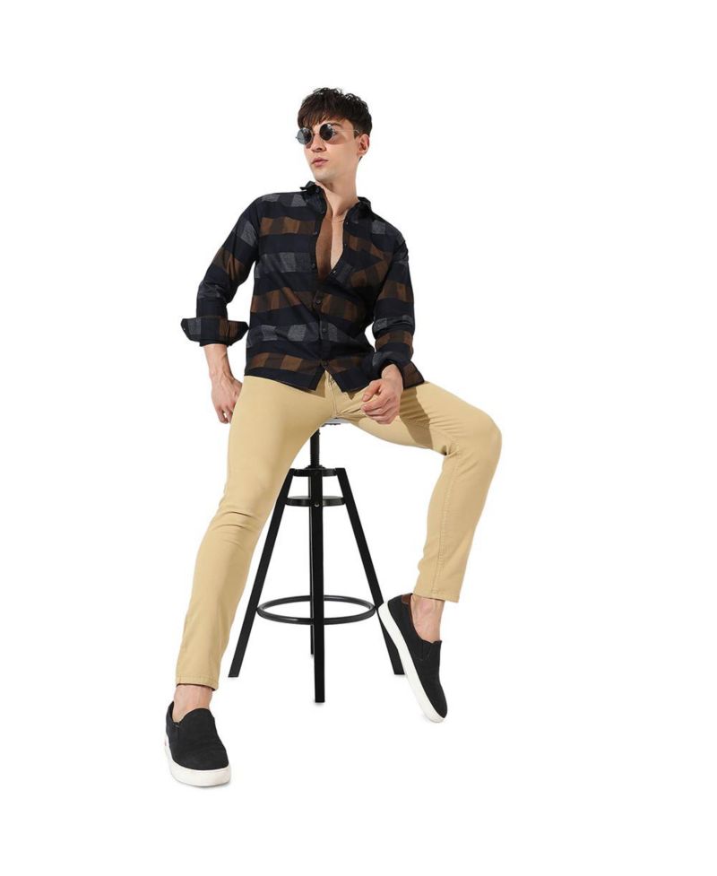 Men's Men Full Sleeve Checkered Casual Shirt