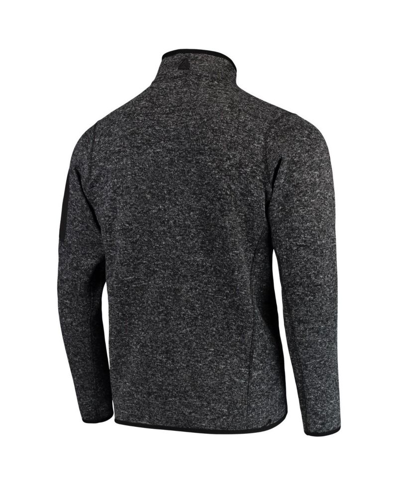 Men's Heather Black Green Bay Packers Fortune Quarter-Zip Pullover Jacket