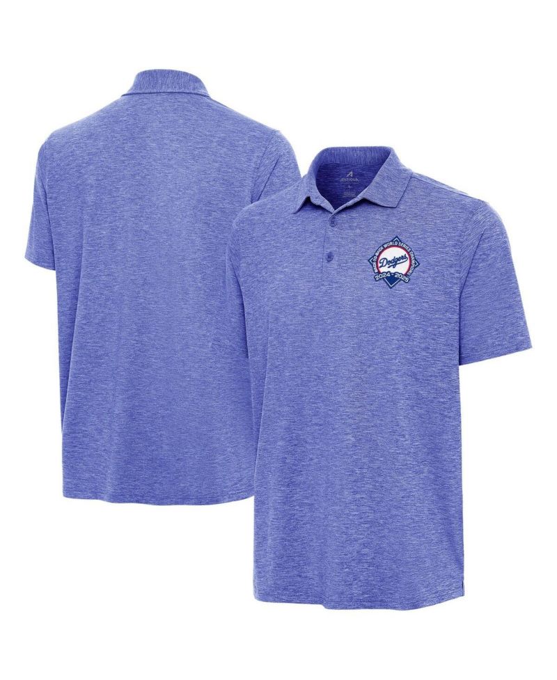 Men's Heather Royal Los Angeles Dodgers Back-to-Back World Series Champions Par 3 Polo Shirt