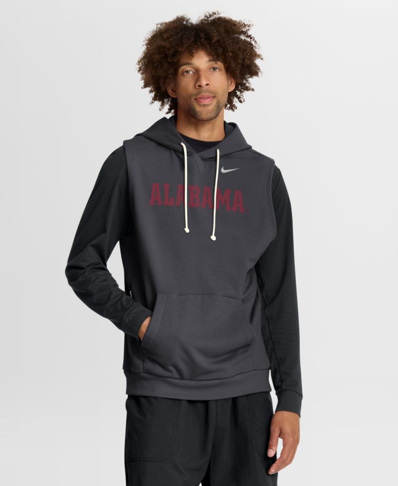 Men's Anthracite Alabama Crimson Tide 2026 Sideline Sleeveless Dri-FIT Hoodie