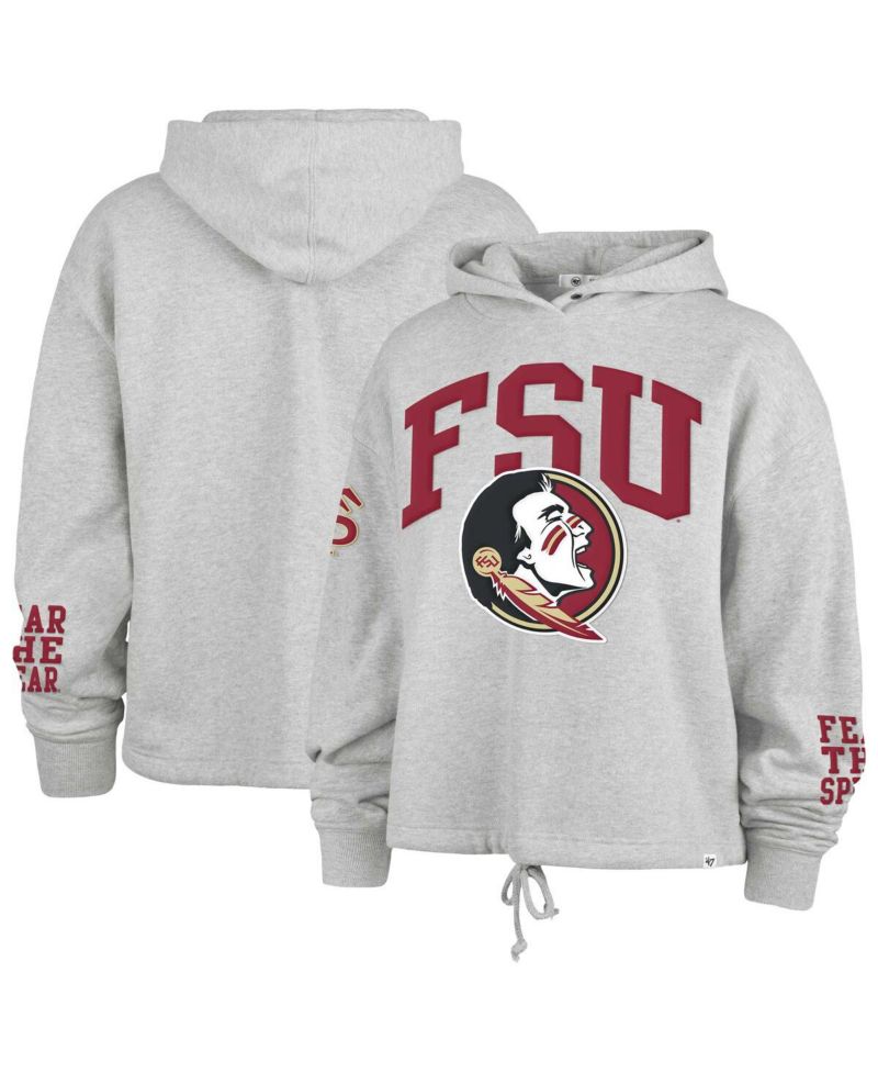 Women's Heather Gray Florida State Seminoles High Hopes Long Sleeve Cropped Hoodie