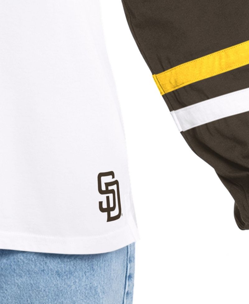 Women's San Diego Padres Key Player Oversized Colorblock Long-Sleeve Hooded T-Shirt