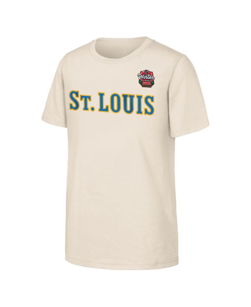 Big Boys and Girls Tan St. Louis Blues 2025 NHL Winter Classic Primary Logo T-Shirt