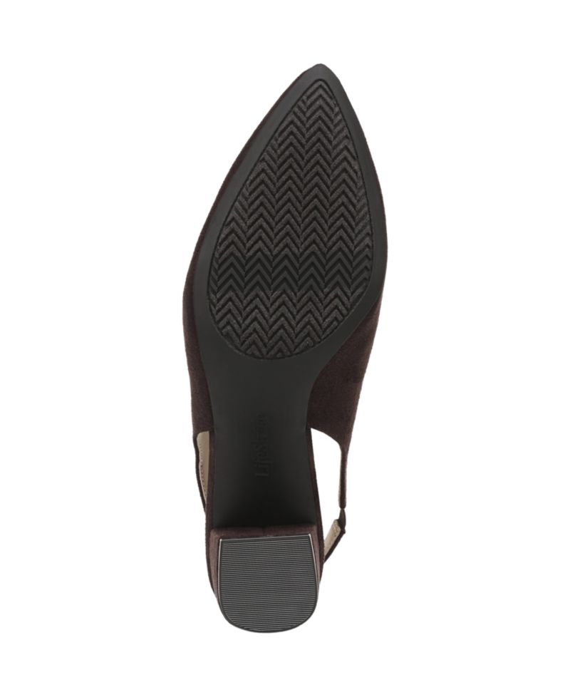 Women's Angel Pointed Toe Block Heel Slingback Pumps