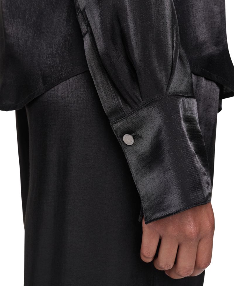 Women's East River Shine Long-Sleeve Satin Fitted Blouse