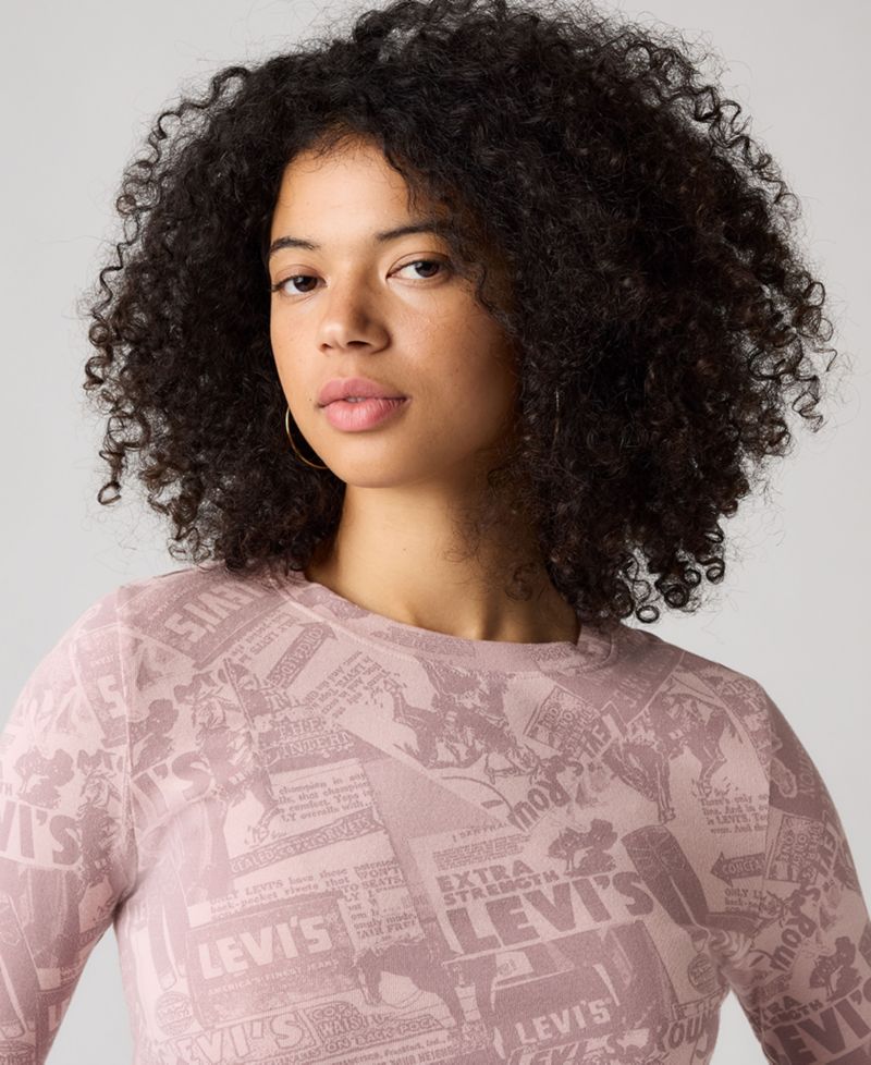 Women's Essential Cropped Long-Sleeve Graphic T-Shirt