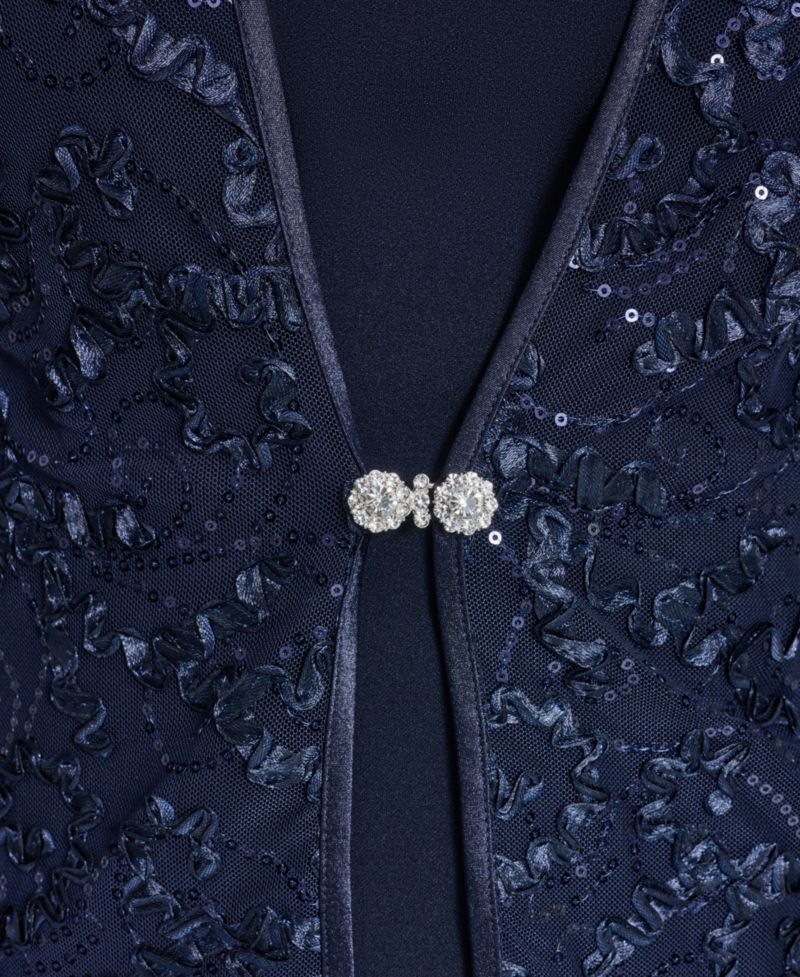 Women's Jewel Neck Jacket Ball Gown
