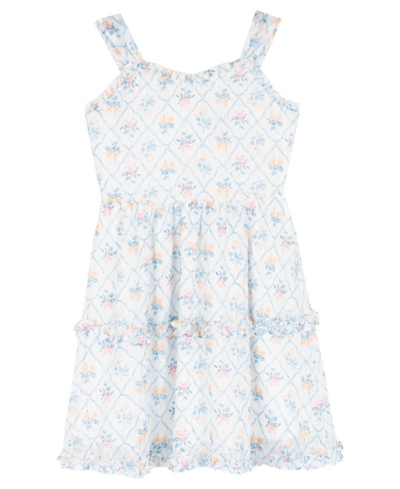 Girls' 7-16 Short-Sleeve Cardigan and Dress, 2-Piece Set