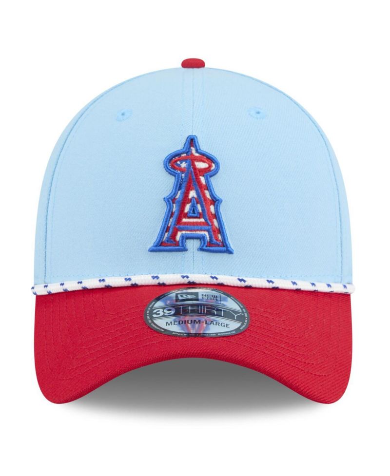 Men's Light Blue/Red Los Angeles Angels 2025 Fourth of July 39THIRTY Flex Hat