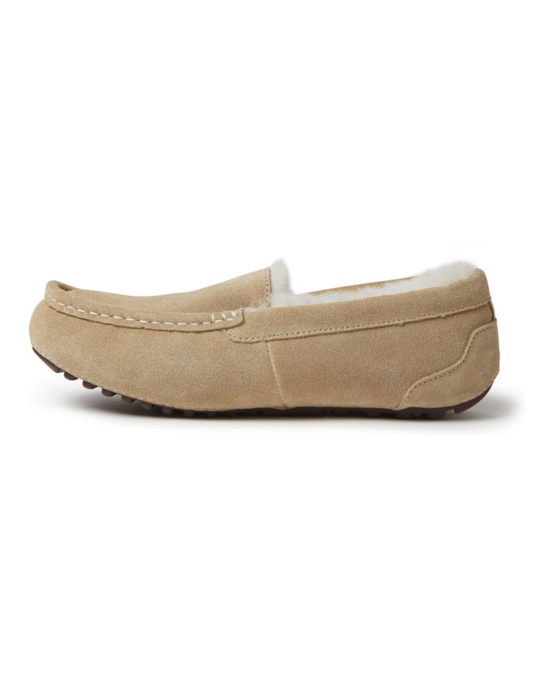 Dearfoams Women's Fireside Mel Genuine Shearling Moccasin Slipper