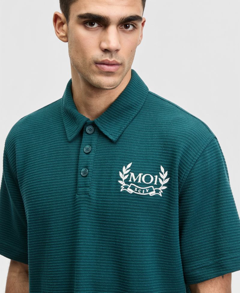 Men's Relaxed-Fit Textured Polo Shirt