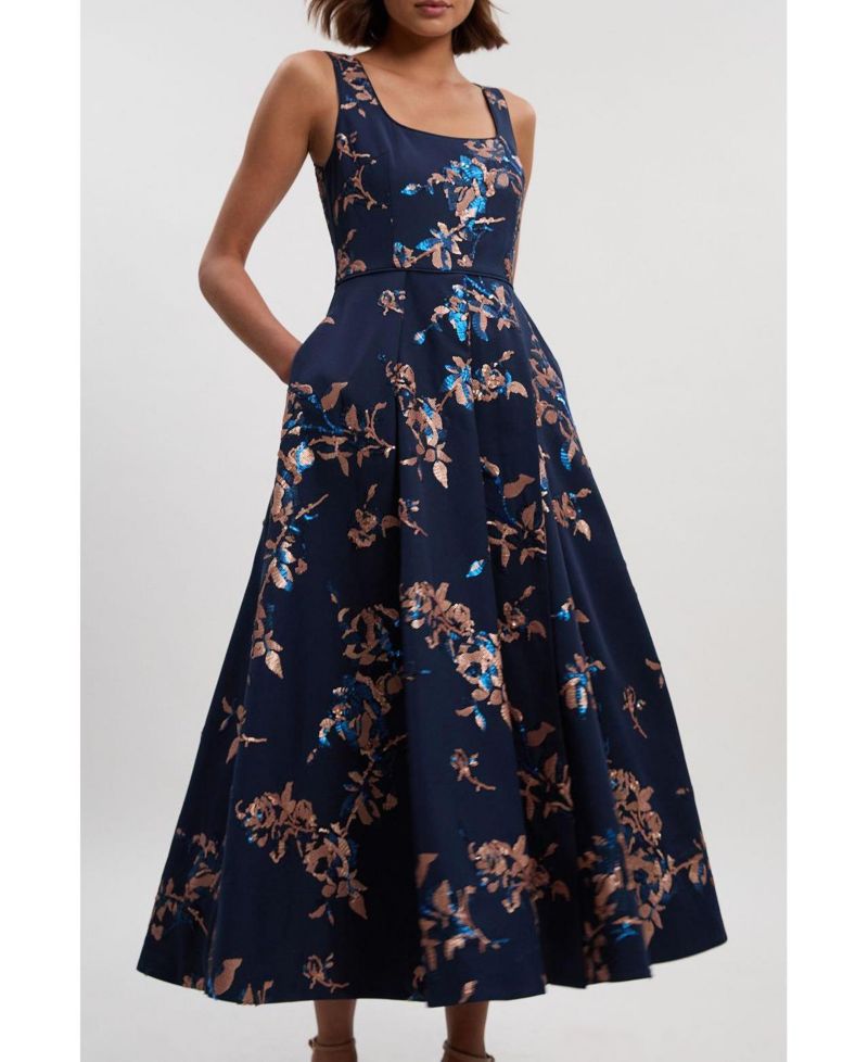 Women's Satin Sequin Prom Dress