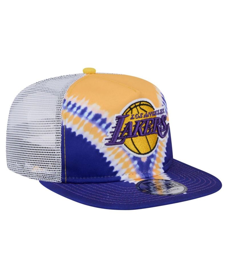 Men's Purple/Gold Los Angeles Lakers Throwback Dye Golfer Snapback Hat
