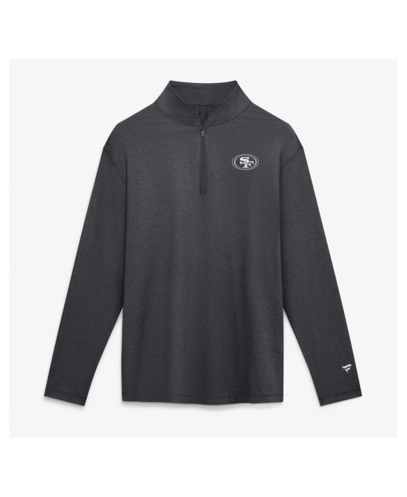 Men's Charcoal San Francisco 49ers Clutch Quarter-Zip Pullover Sweatshirt