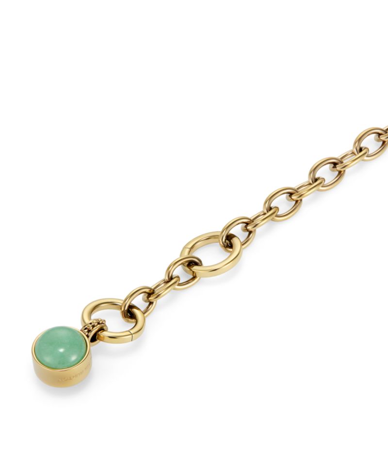 Women's Gemstones Gold Tone Stainless Steel Bracelet
