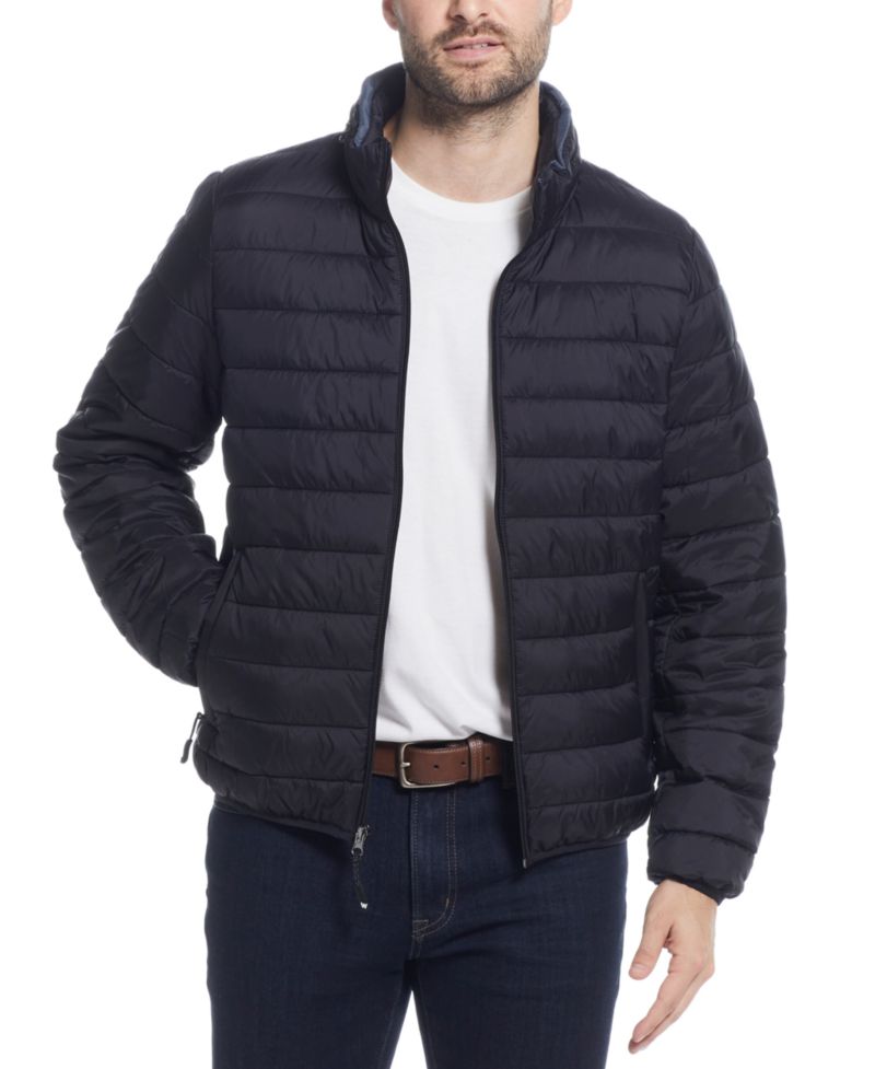Men's Packable Neck Pillow Zip-Front Quilted Jacket