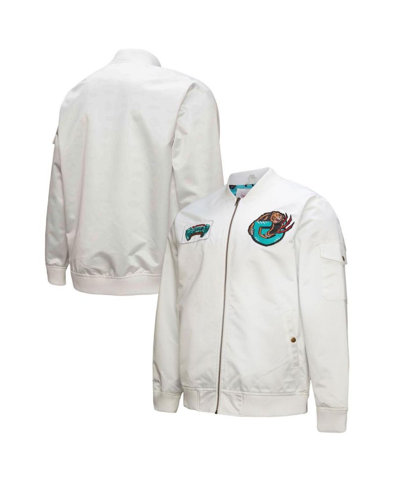Men's White Memphis Grizzlies Hardwood Classics Nights Team Leader Satin Full-Zip Jacket