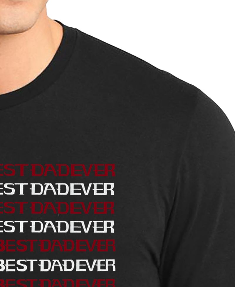 Men's Best Dad Ever American Flag Word Art Long-Sleeve T-Shirt