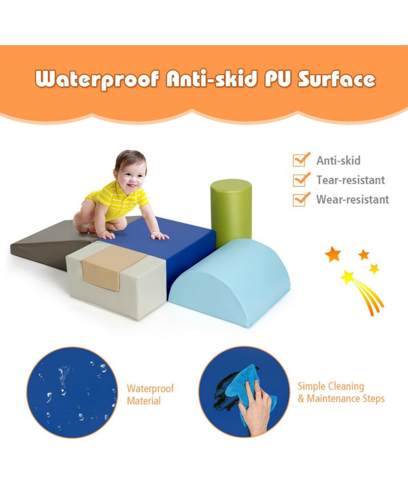 6 Piece Climb Crawl Play Set Indoor Kids Toddler Baby Safe Foam
