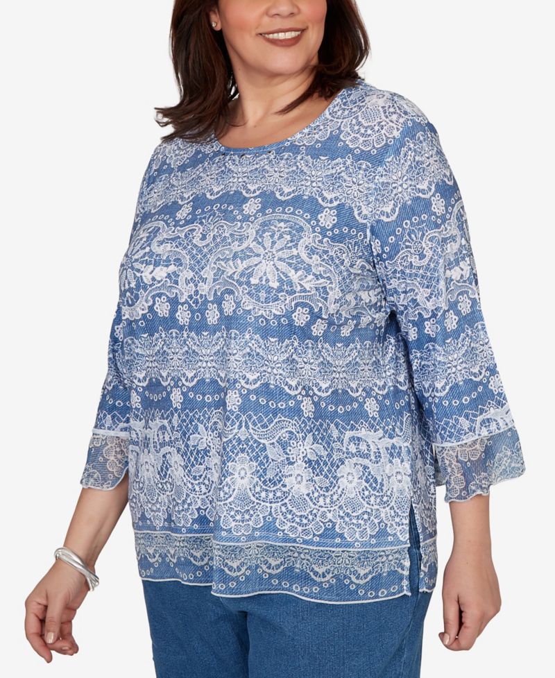 Plus Size Camden Market Lacey Striped Knit Top