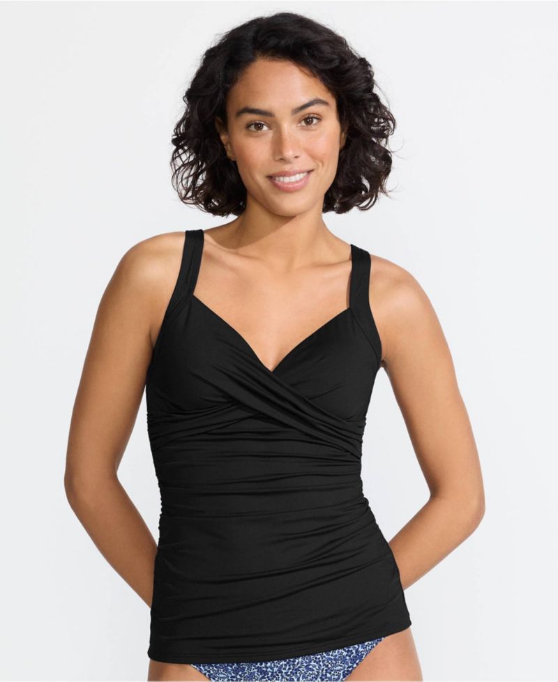 Women's Long Torso Sweetheart Wrap Underwire Tankini Top