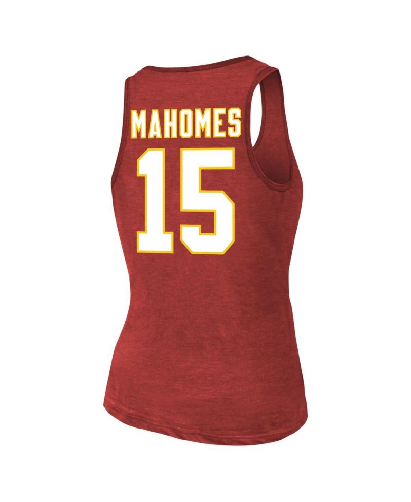 Women's Patrick Mahomes Red Kansas City Chiefs Name & Number Tri-Blend Tank Top