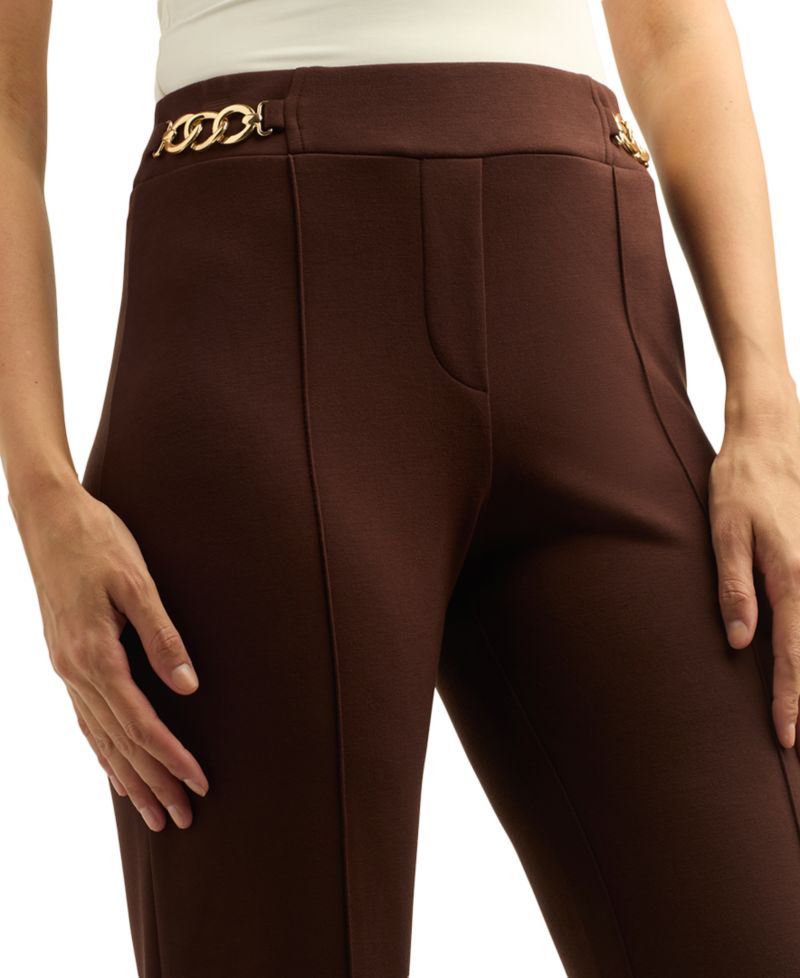 Juniors' Lightweight-Scuba Wide-Leg Pants