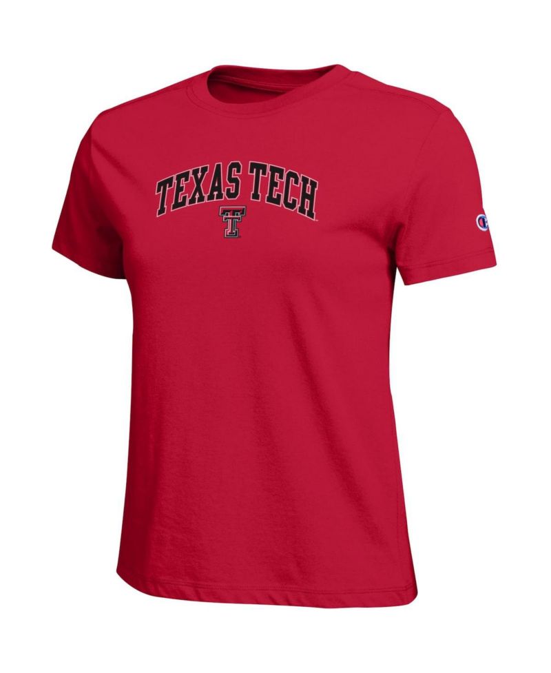 Women's Red Texas Tech Red Raiders Arched Over Logo T-Shirt