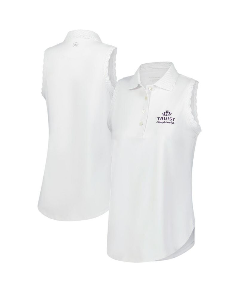 Women's White Truist Championship Opal Sleeveless Jersey Polo Shirt