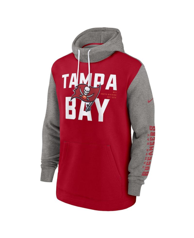 Men's Red Tampa Bay Buccaneers Fashion Color Block Pullover Hoodie