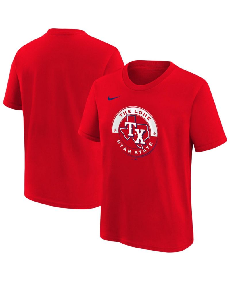 Big Boys and Girls Red Texas Rangers Hometown Collection T-Shirt