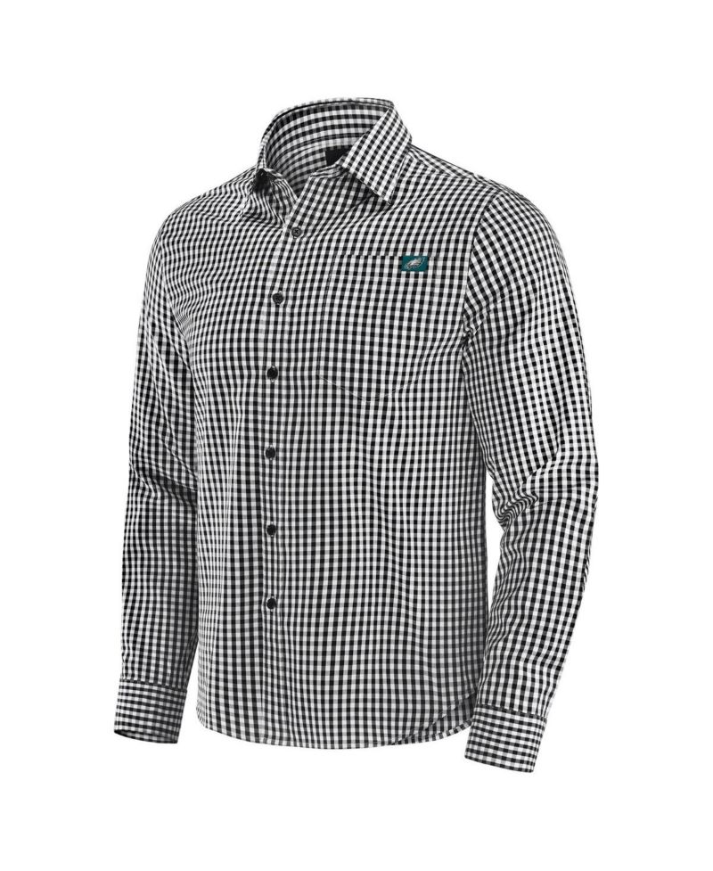 Men's Black Philadelphia Eagles Dual Threat Long Sleeve Button-Up Shirt