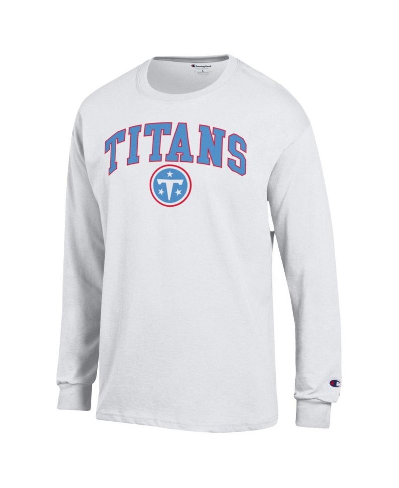 Men's White Tennessee Titans Arch Over Logo Long Sleeve T-Shirt