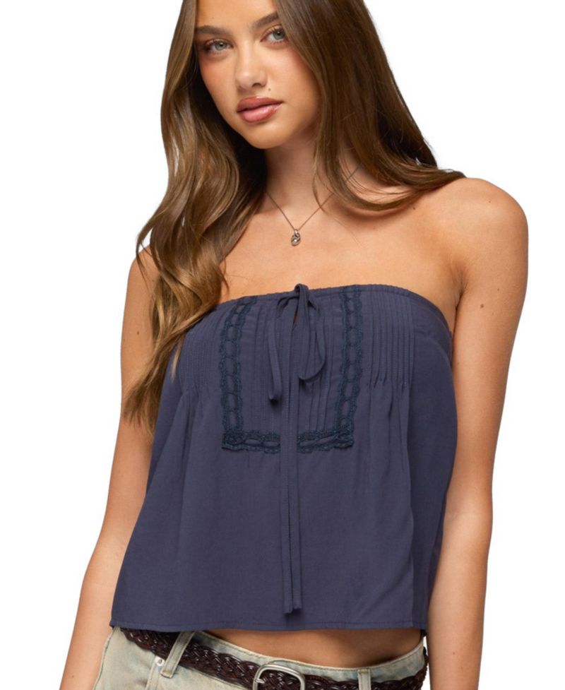 Women's Joycee Tie Front Strapless Top