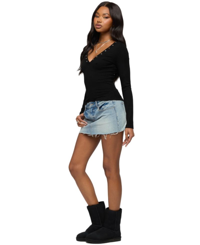 Women's Rossie Stud and Button Top