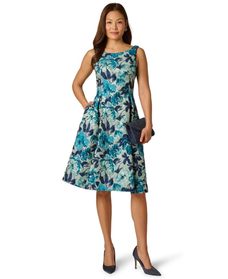 Petite Sleeveless Boat Neck Dress