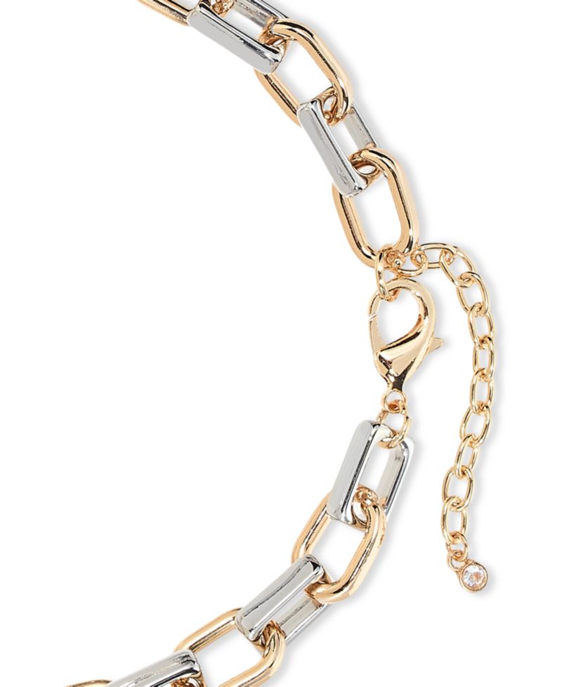 Two-Tone Link Necklace, 15" + 2" extender