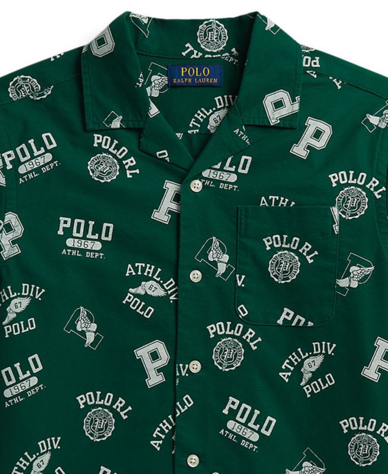 Boys' 8-20 Print Cotton Oxford Shirt