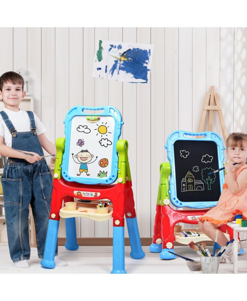 Height Adjustable Double-Sided Magnetic Kids Art Easel