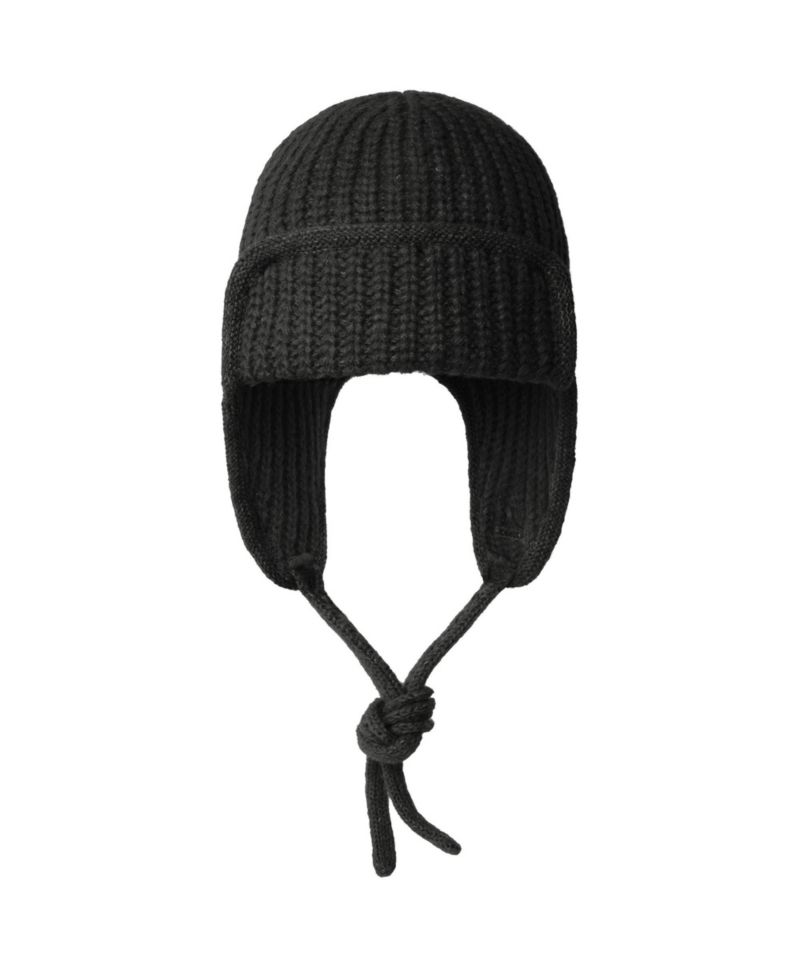 Ribbed-Knit Trapper Hat