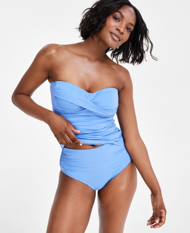 Twist-Front Ruched Tankini Top